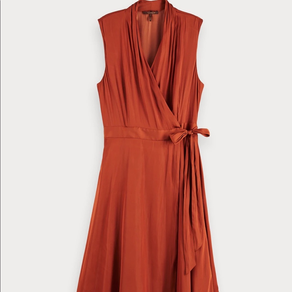 Scotch & Soda Sleeveless Midi Wrap Dress